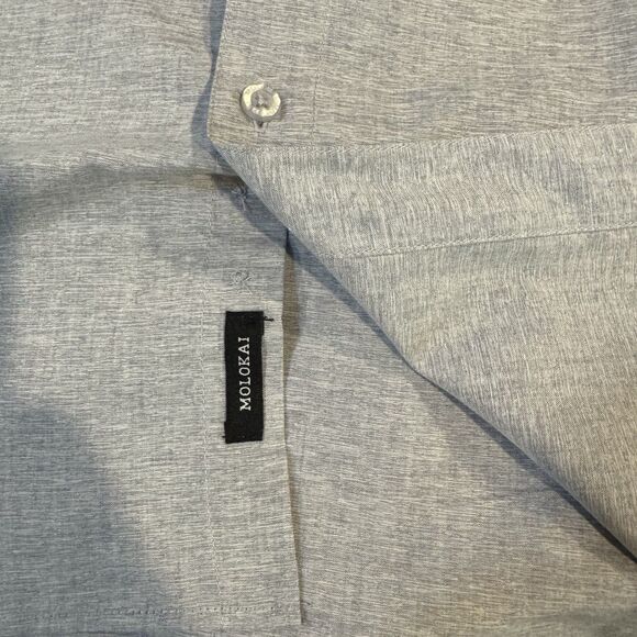 Molokai Surf Co Shirt XXL Men’s Gray Button Up Short Sleeve Minimalist Sharp - Picture 9 of 9